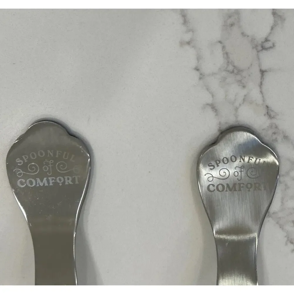 2- SPOONFUL OF COMFORT Stainless Serving Ladle Spoon Long Handle 9” Soup Vintage